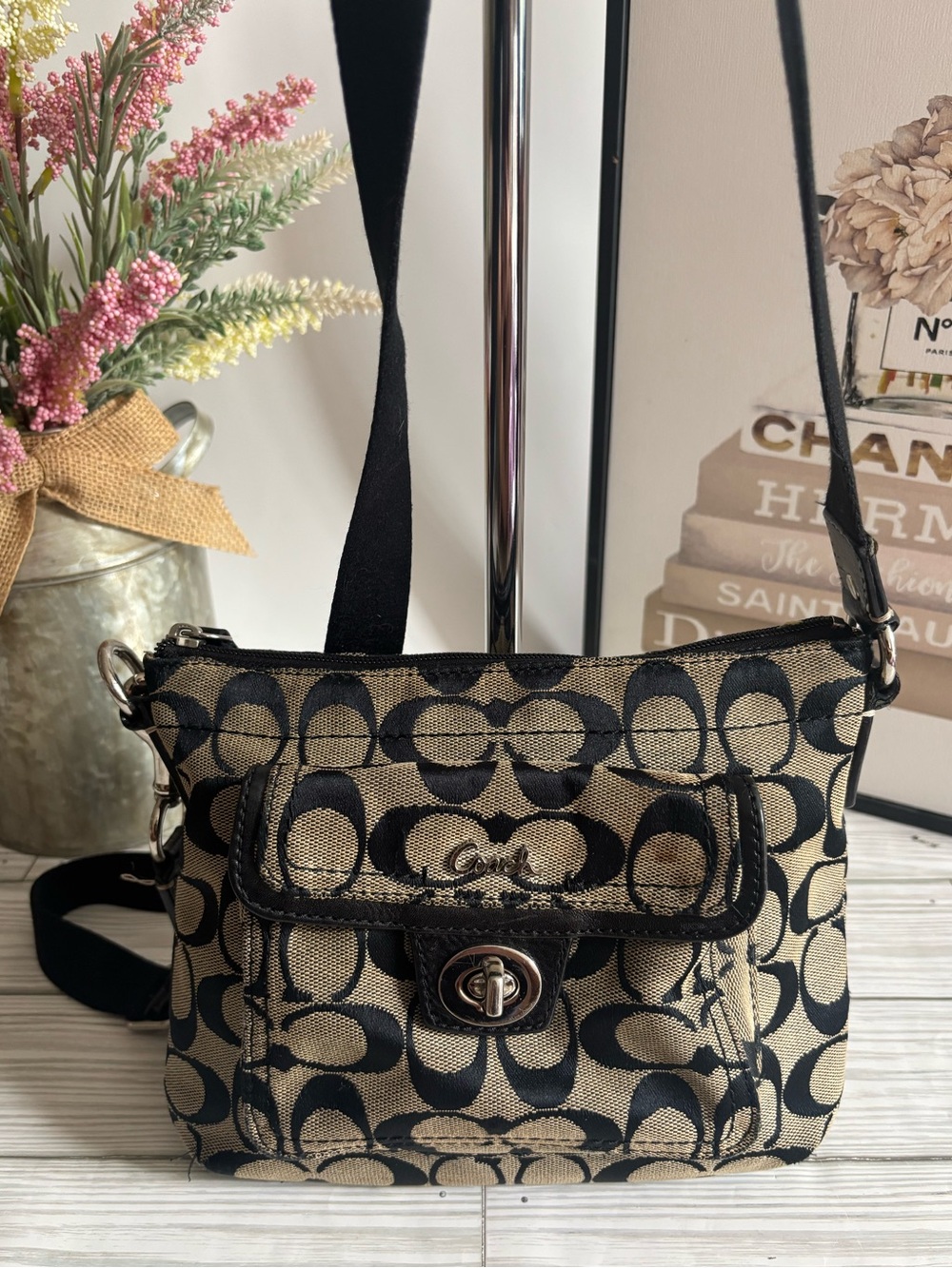 Coach Signature Crossbody with Turn-Lock Pocket